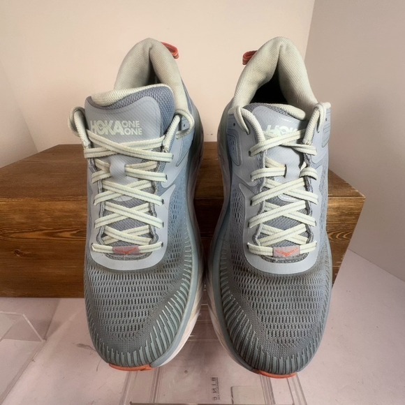 Hoka One One Bondi 7 Running Sneaker Women SZ 9.5 Wide Blue Mesh Sporty 1110531 - Picture 3 of 6